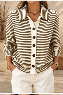 Lesley | The Striped Cardigan