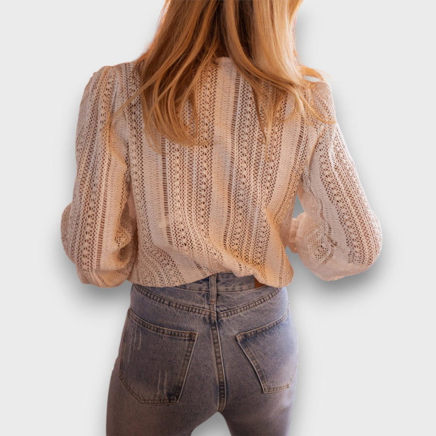 Ravelle – Knit Blouse with V-Neck