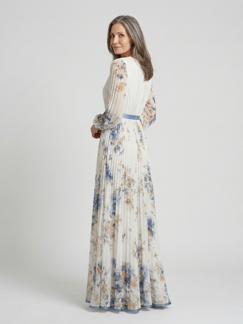 Stella & Grace™ | Long Sleeve V Neck Floral Maxi Dress