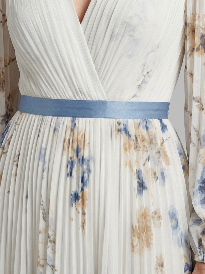 Stella & Grace™ | Long Sleeve V Neck Floral Maxi Dress