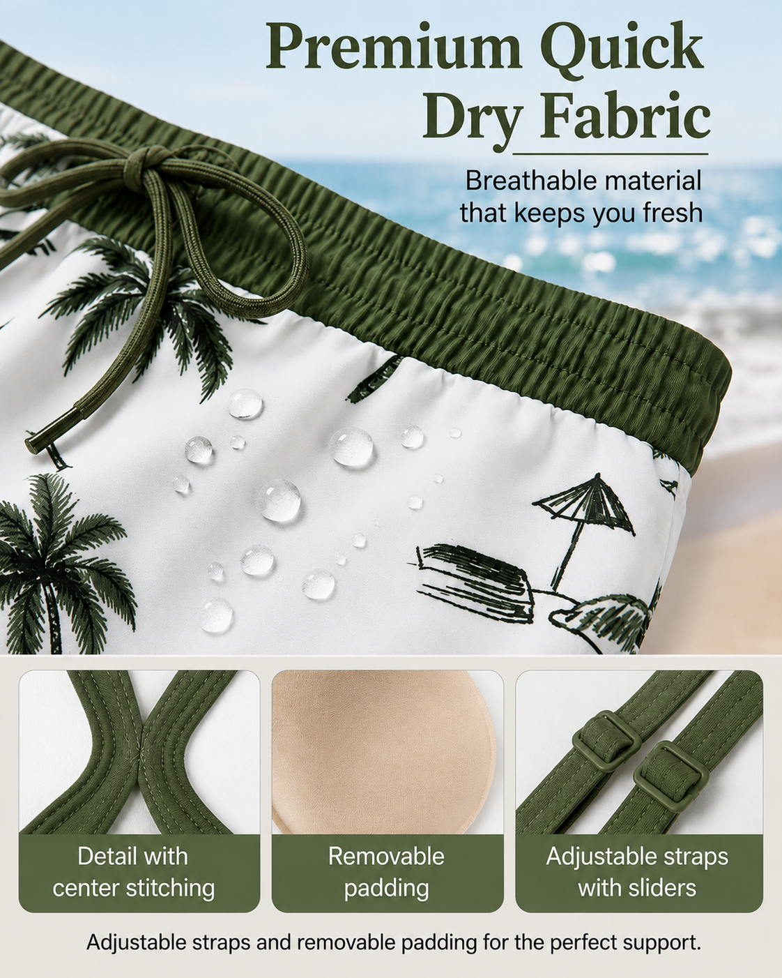 Maren | 3-Piece Tankini, Bikini & Cover-Up Set