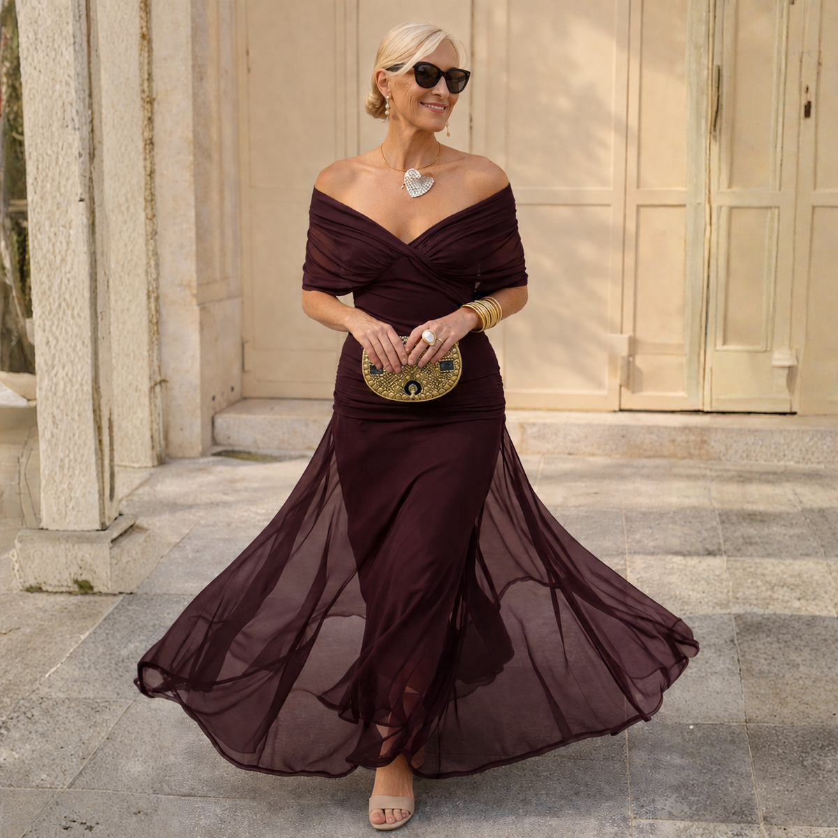 Mikaela - Off-Shoulder Maxi Dress
