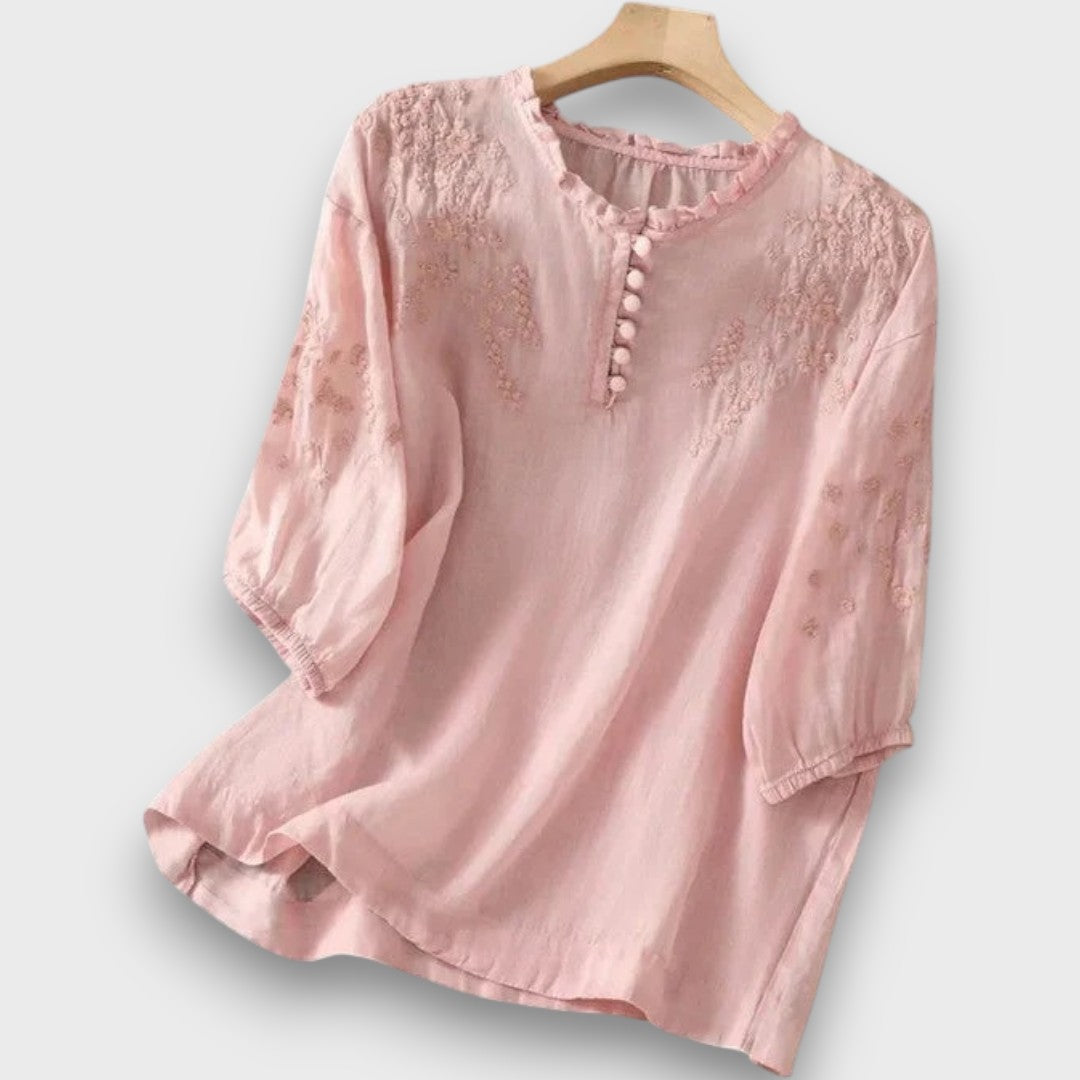 Vasilene – Elegant Button-Front Blouse