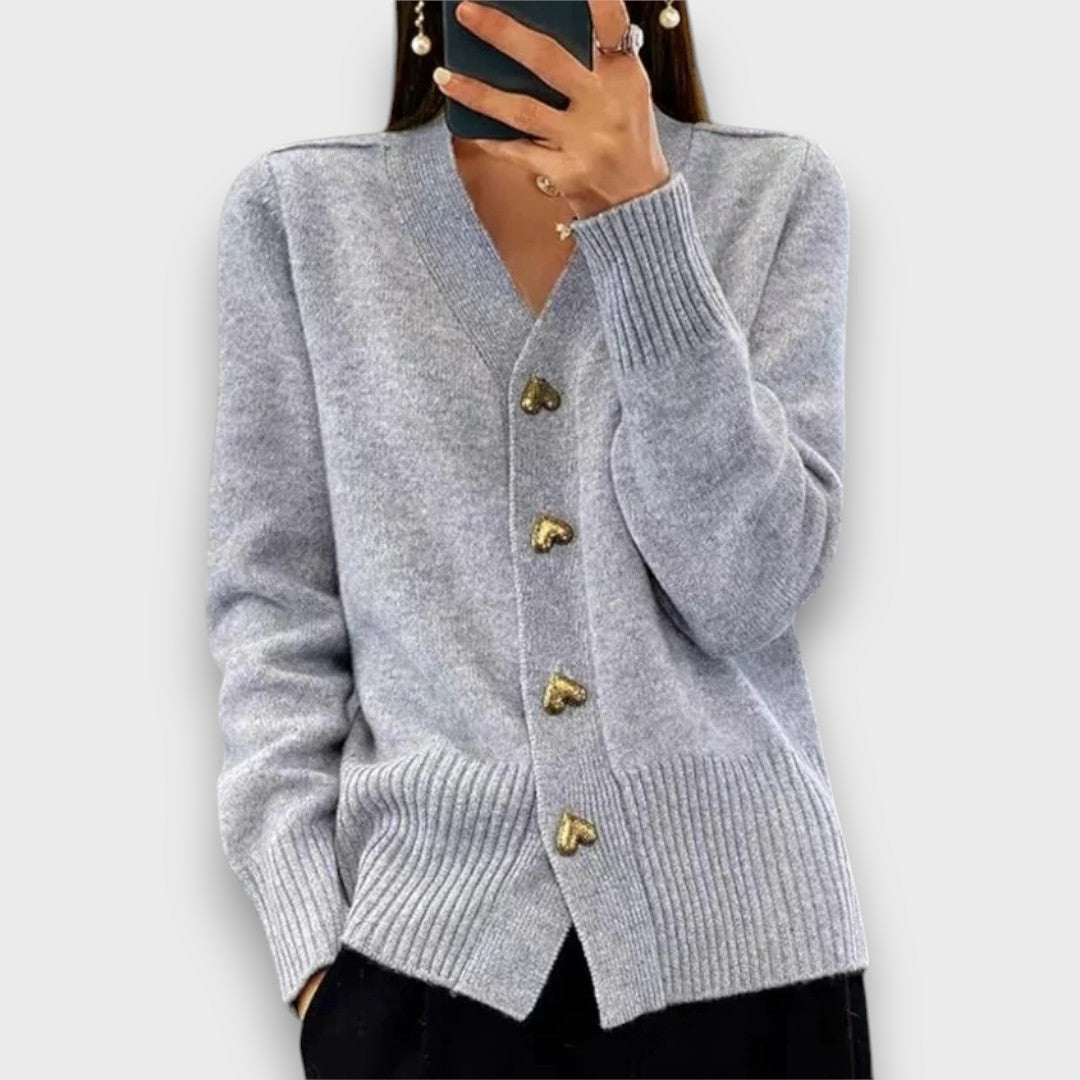 Heliora – Cardigan with Heart Buttons