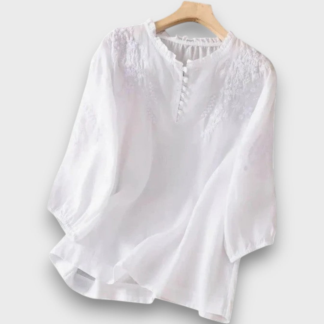 Vasilene – Elegant Button-Front Blouse