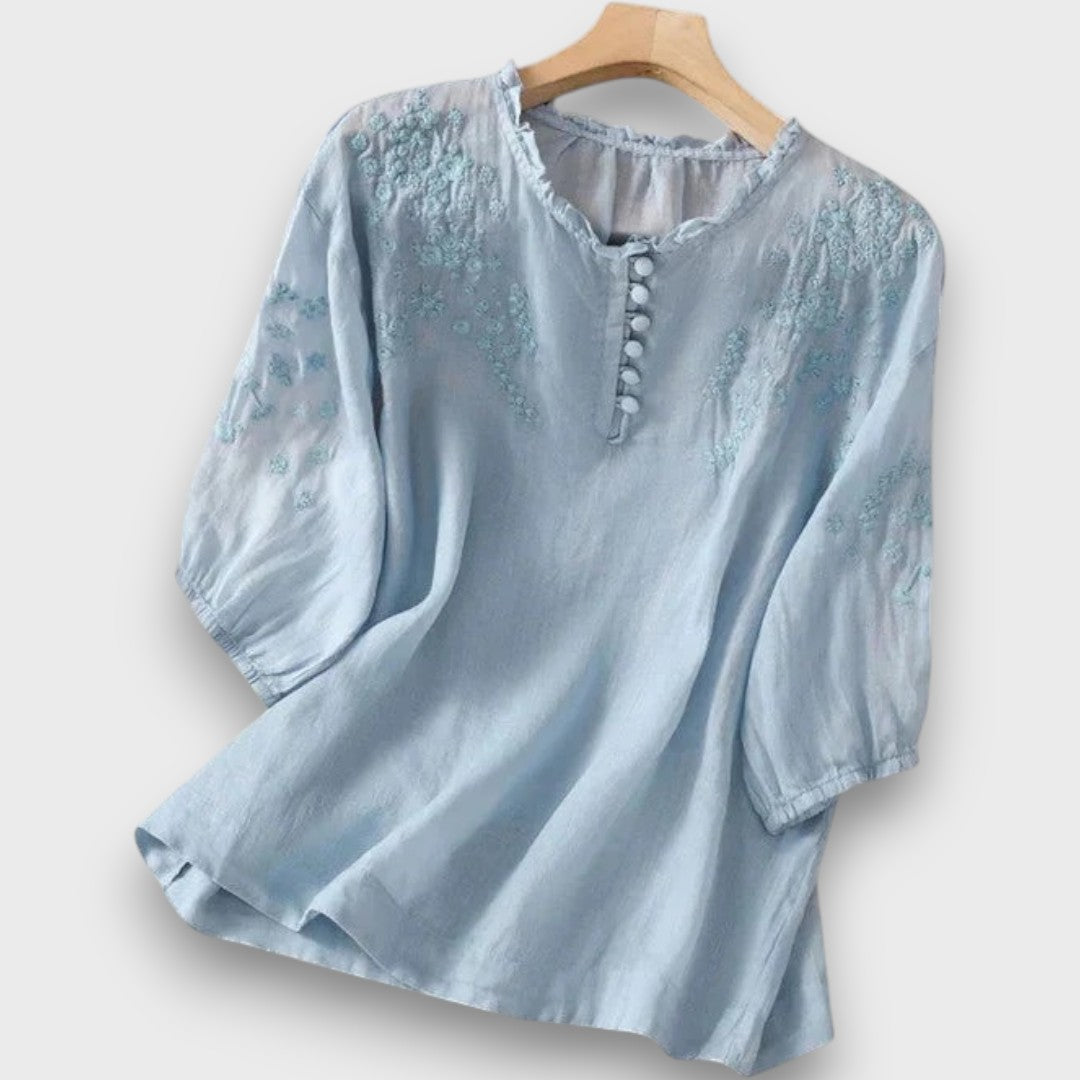 Vasilene – Elegant Button-Front Blouse