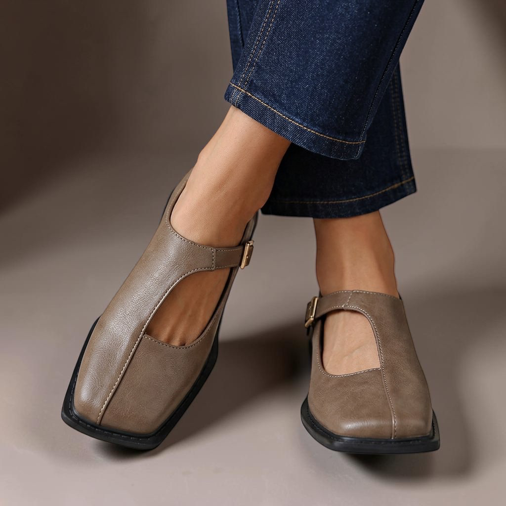 Hester | Square-Toe T-Bar Mary Jane Flats