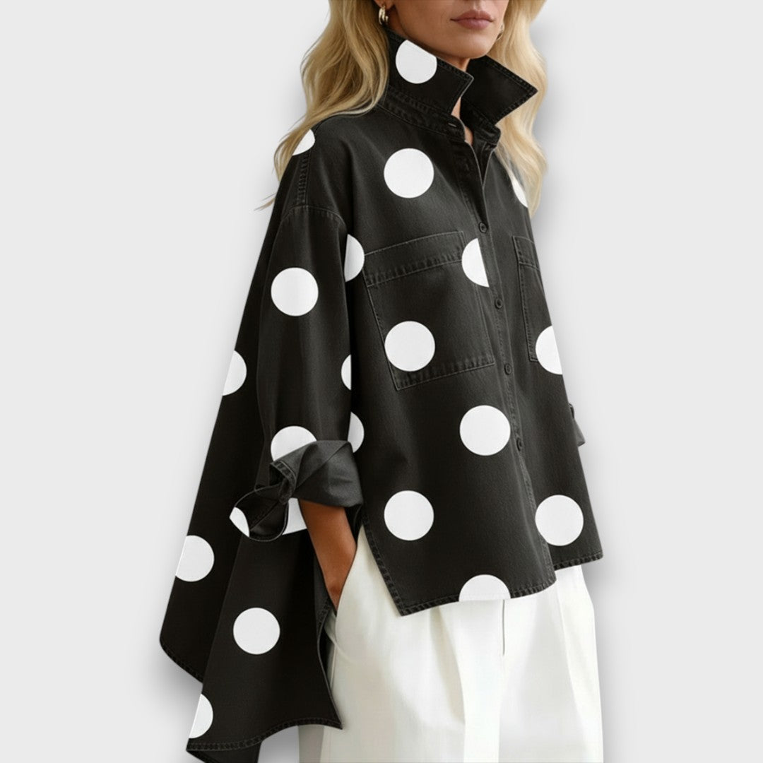 Elvaran – Polka Dot Denim Shirt