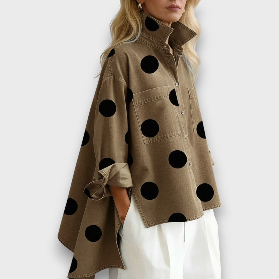 Elvaran – Polka Dot Denim Shirt