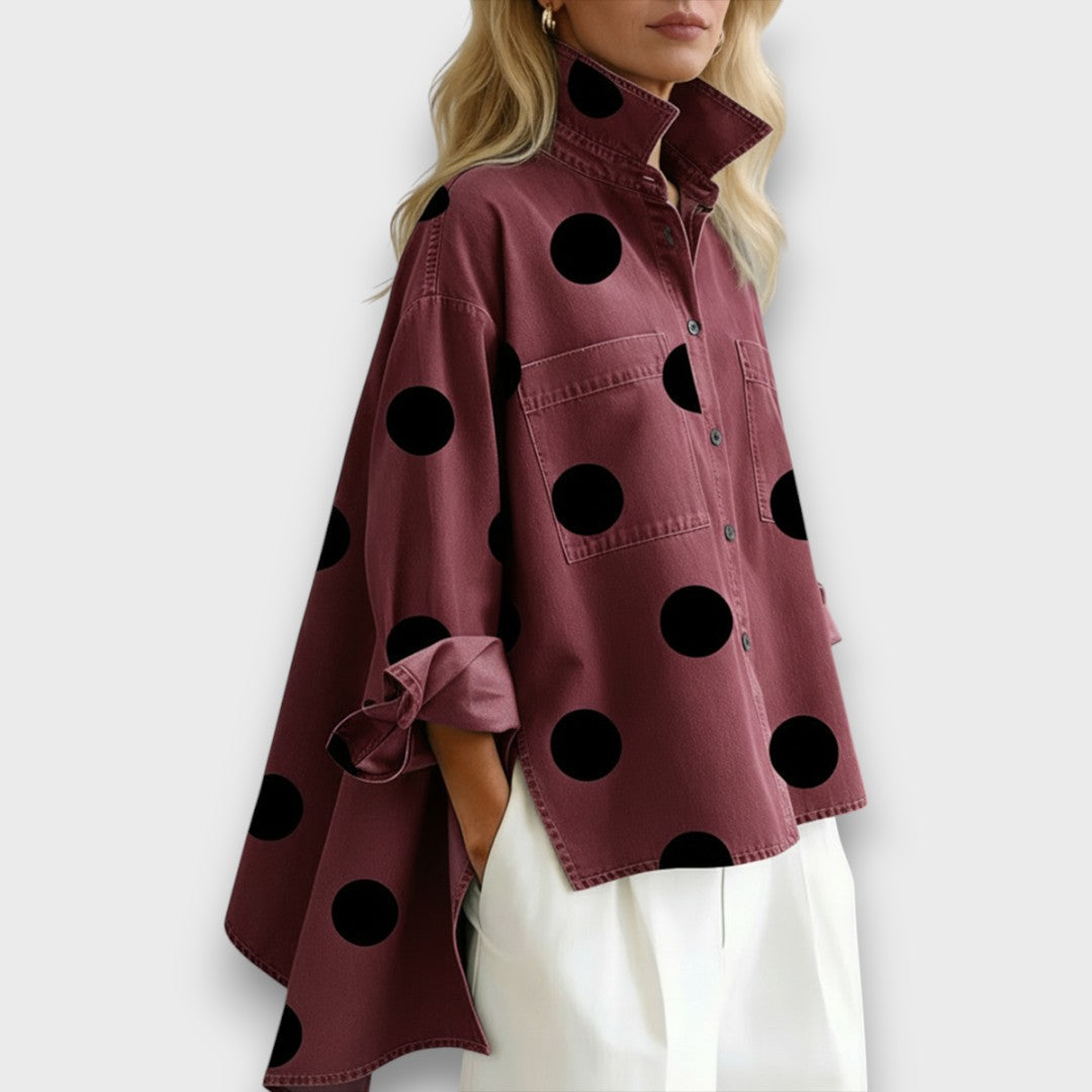 Elvaran – Polka Dot Denim Shirt