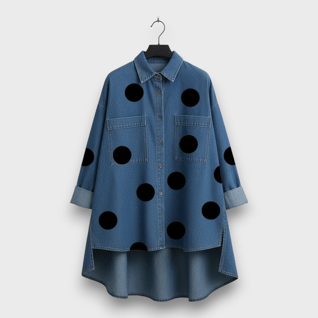 Elvaran – Polka Dot Denim Shirt