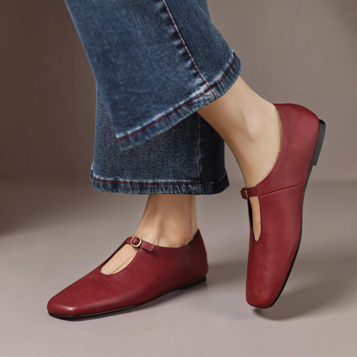 Maud | High-Vamp Mary Jane Flat