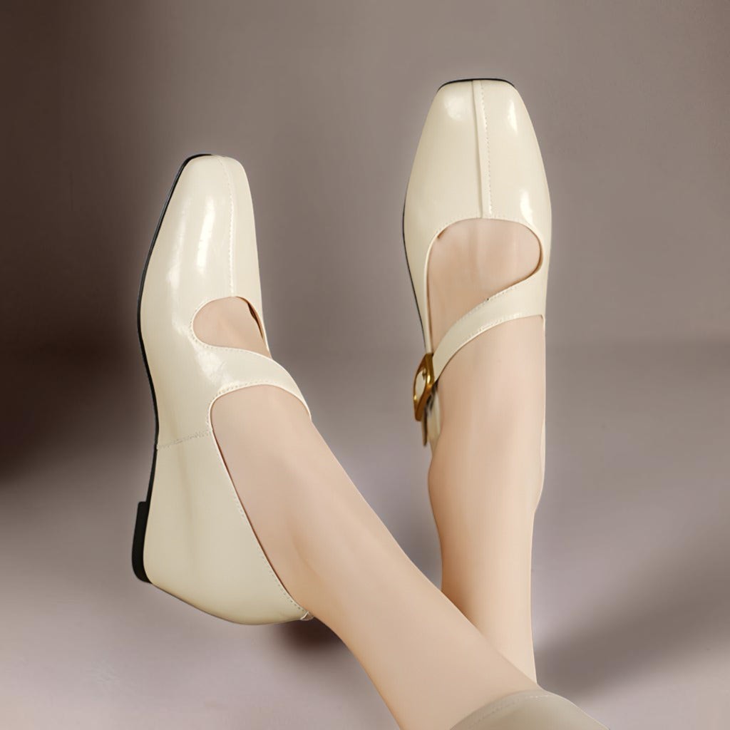 Hattie | Square-Toe Buckle Mary Jane Wedges