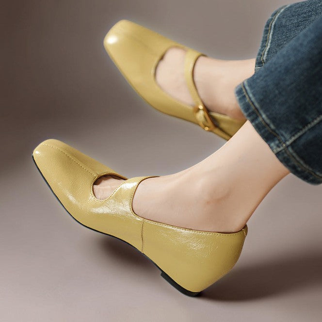 Hattie | Square-Toe Buckle Mary Jane Wedges